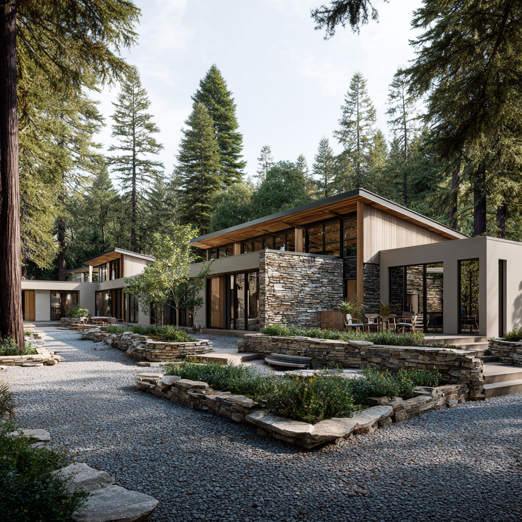 Serene outdoor grounds at MC Mental Health in Los Angeles, California